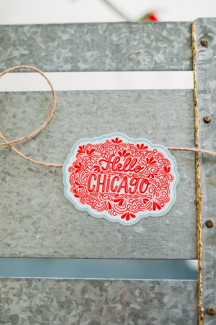 Hello Chicago Vinyl Sticker
