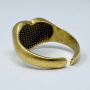 Gold Heart Signet Ring: Carded