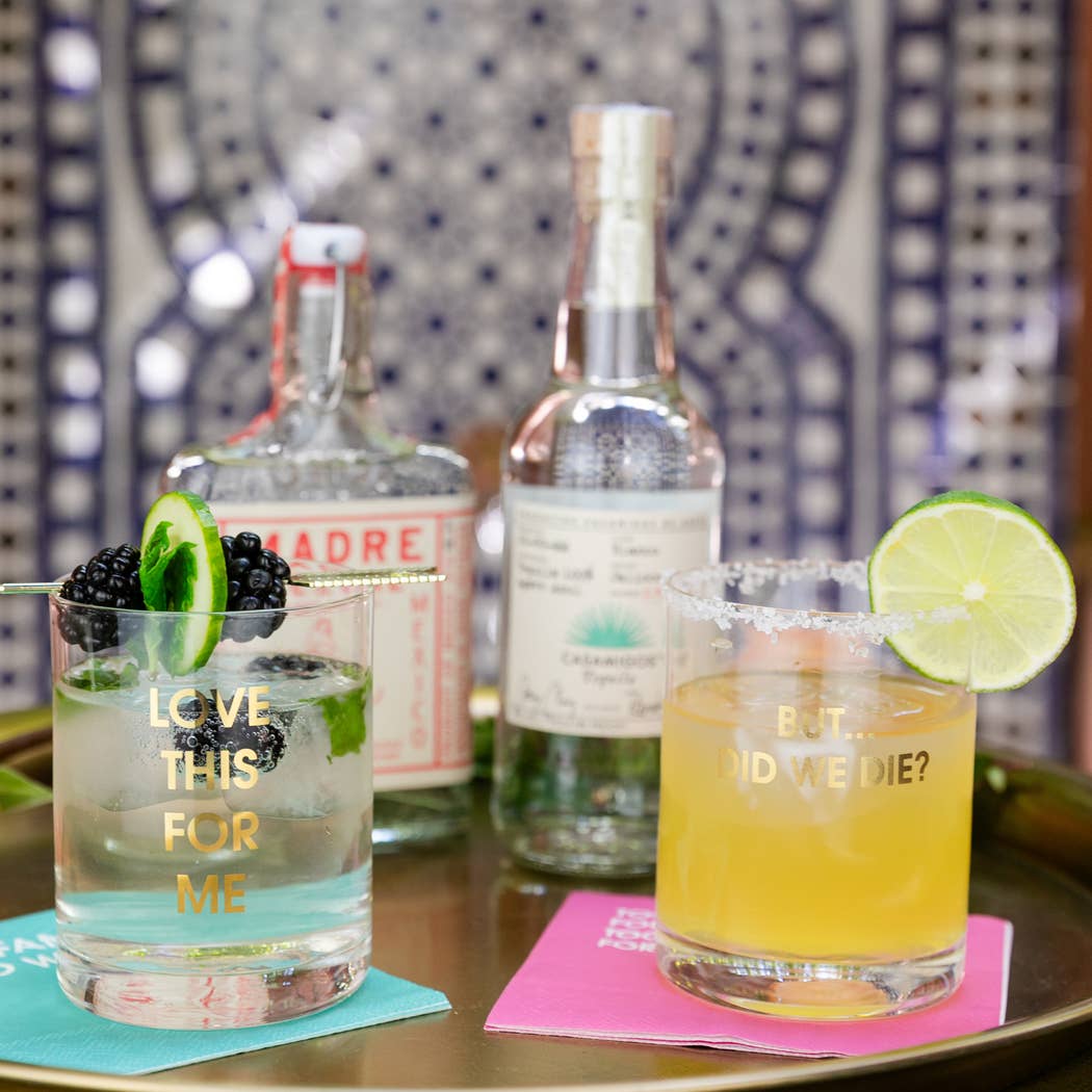 Love This For Me - Gold Foil Rocks Glass