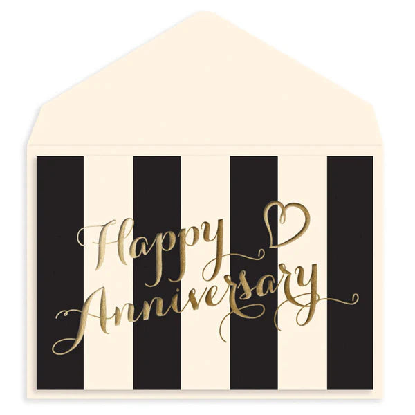 Gold & Striped Anniversary Card