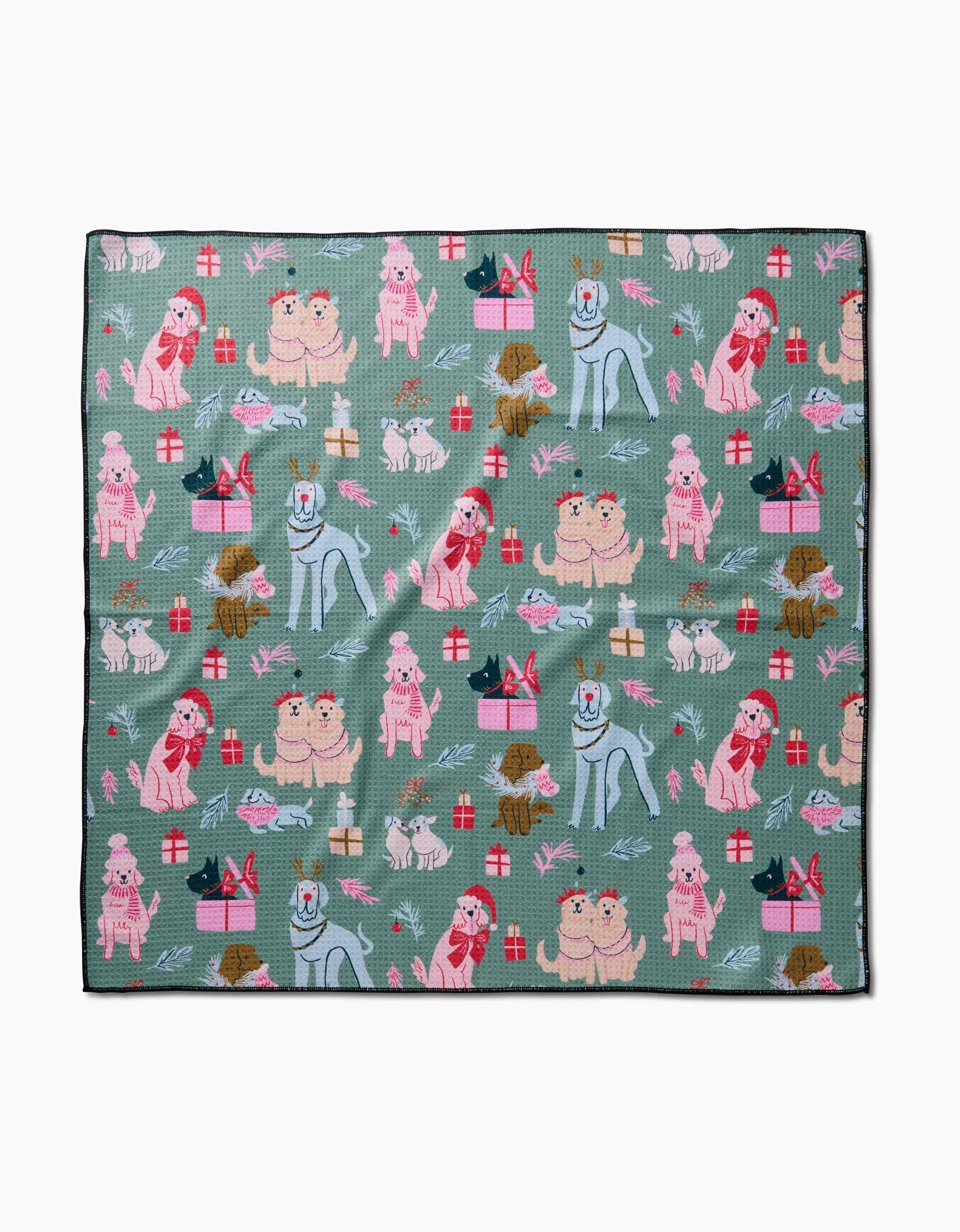 Christmas Doggos Tea Towel