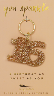 Glitter Keychain - Shape - SWEET 16