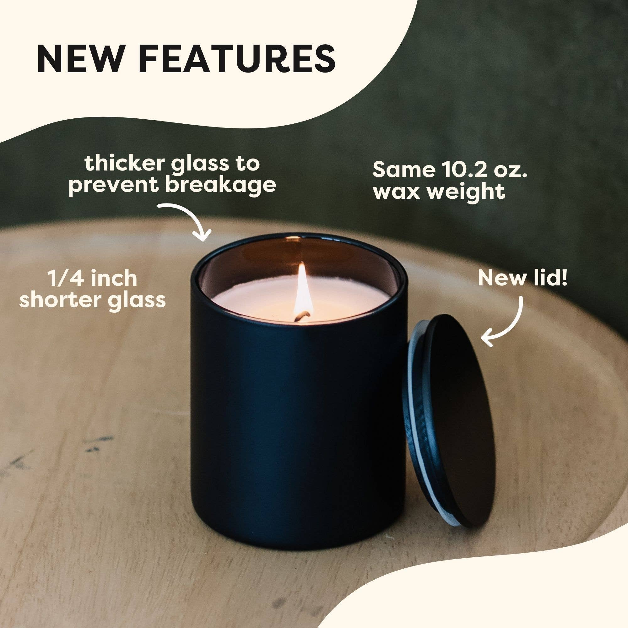 Palo Santo + Cypress Matte Black Glass Tumbler Soy Candle