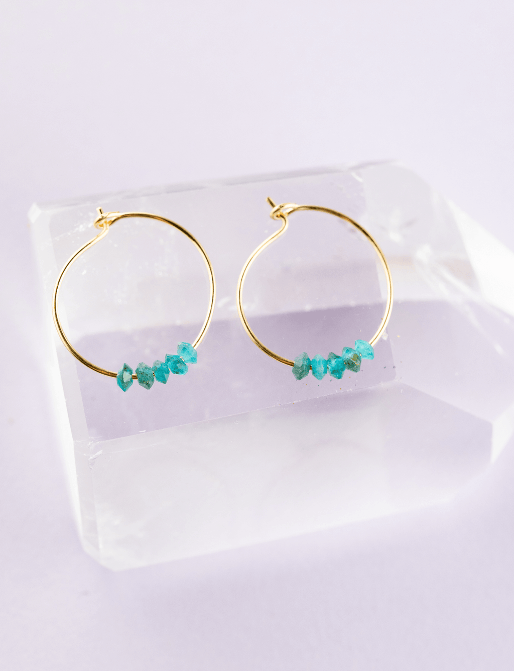 Apatite Gold Hoop Earrings for Anything Is Possible