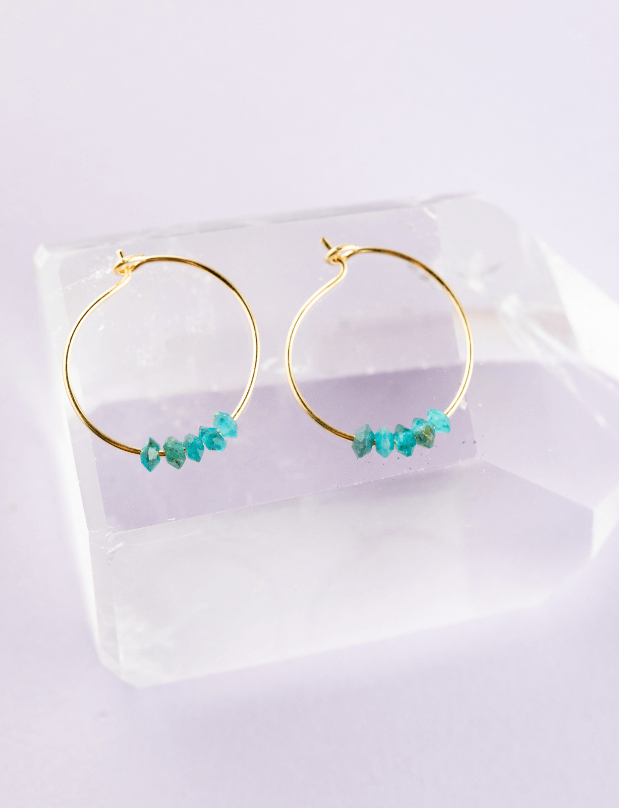Apatite Gold Hoop Earrings for Anything Is Possible
