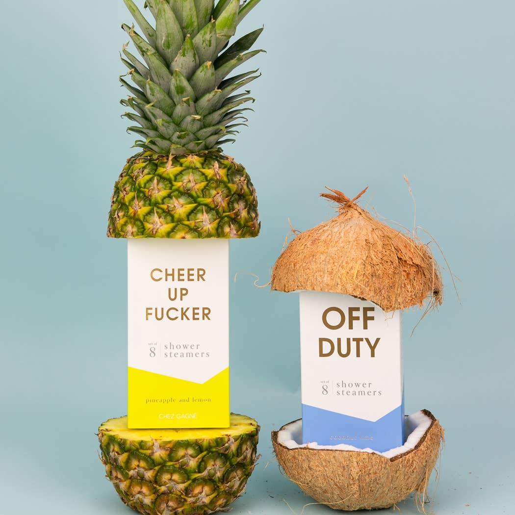 Cheer Up Fucker - Shower Steamers - Pineapple Lemon - Set of 8 Tabs