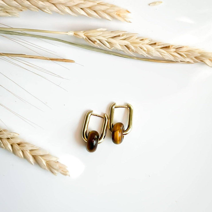 Tiger's Eye Hoops