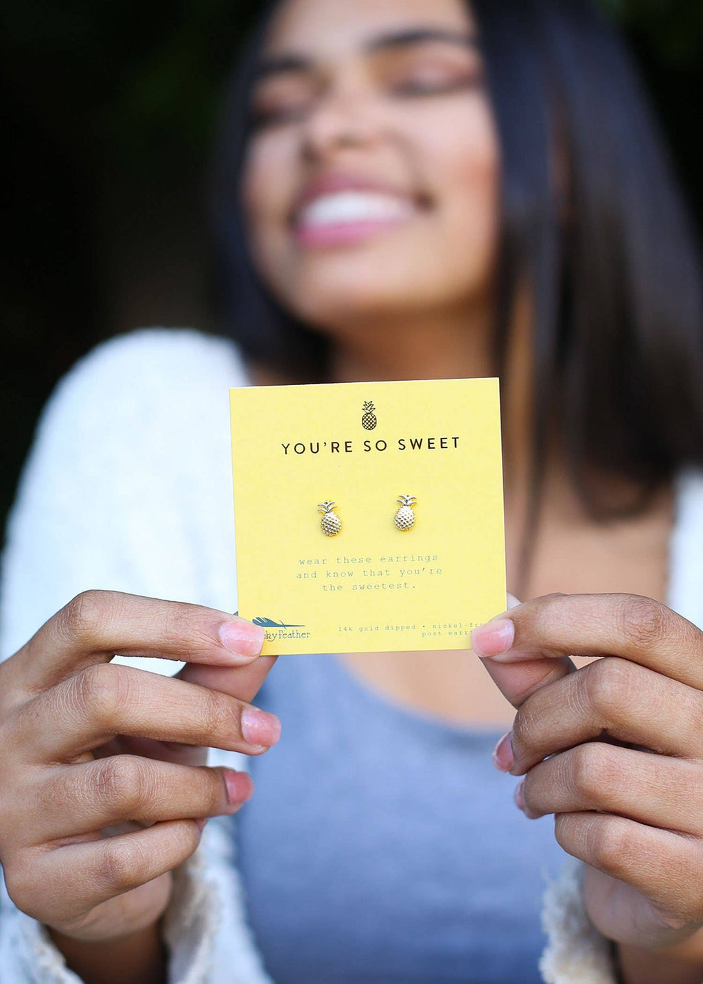 New Moon Gold Earrings - SWEET/PINEAPPLE