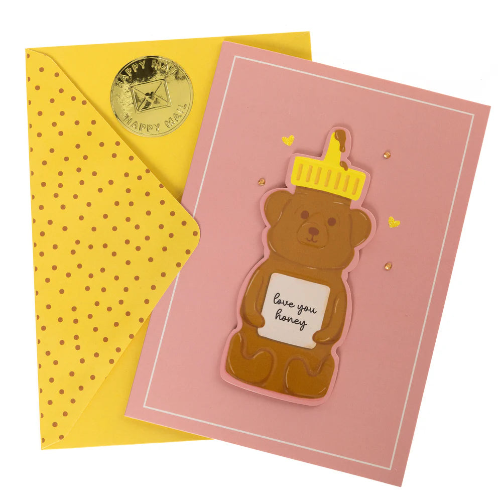 Honey Bear Valentine's Day Handmade Card
