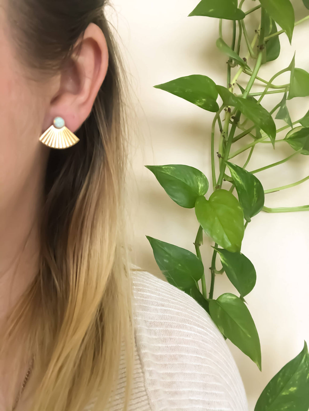 Opal Mini Pleat Jacket Earrings