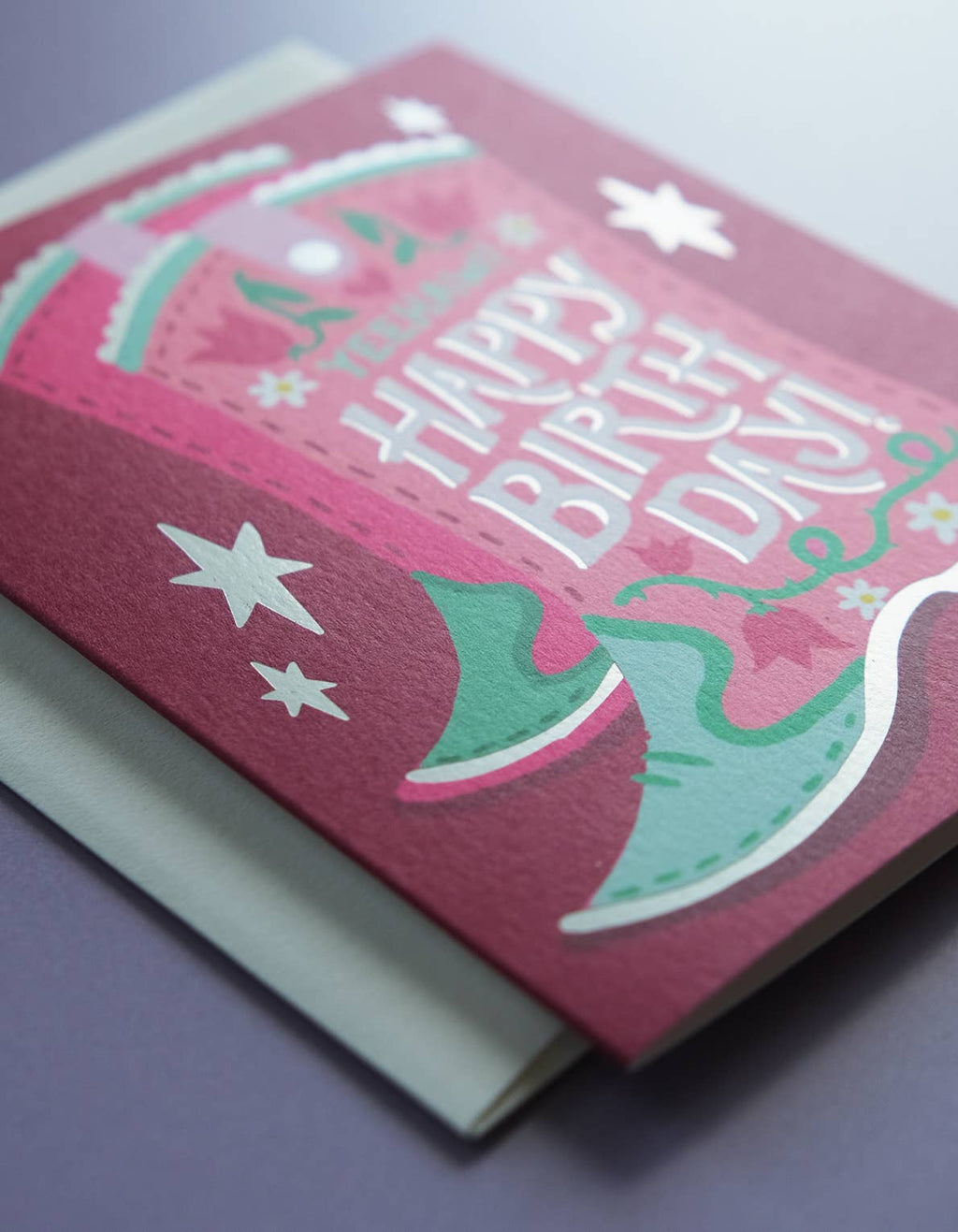 Cowgirl Boot Birthday Greeting Card