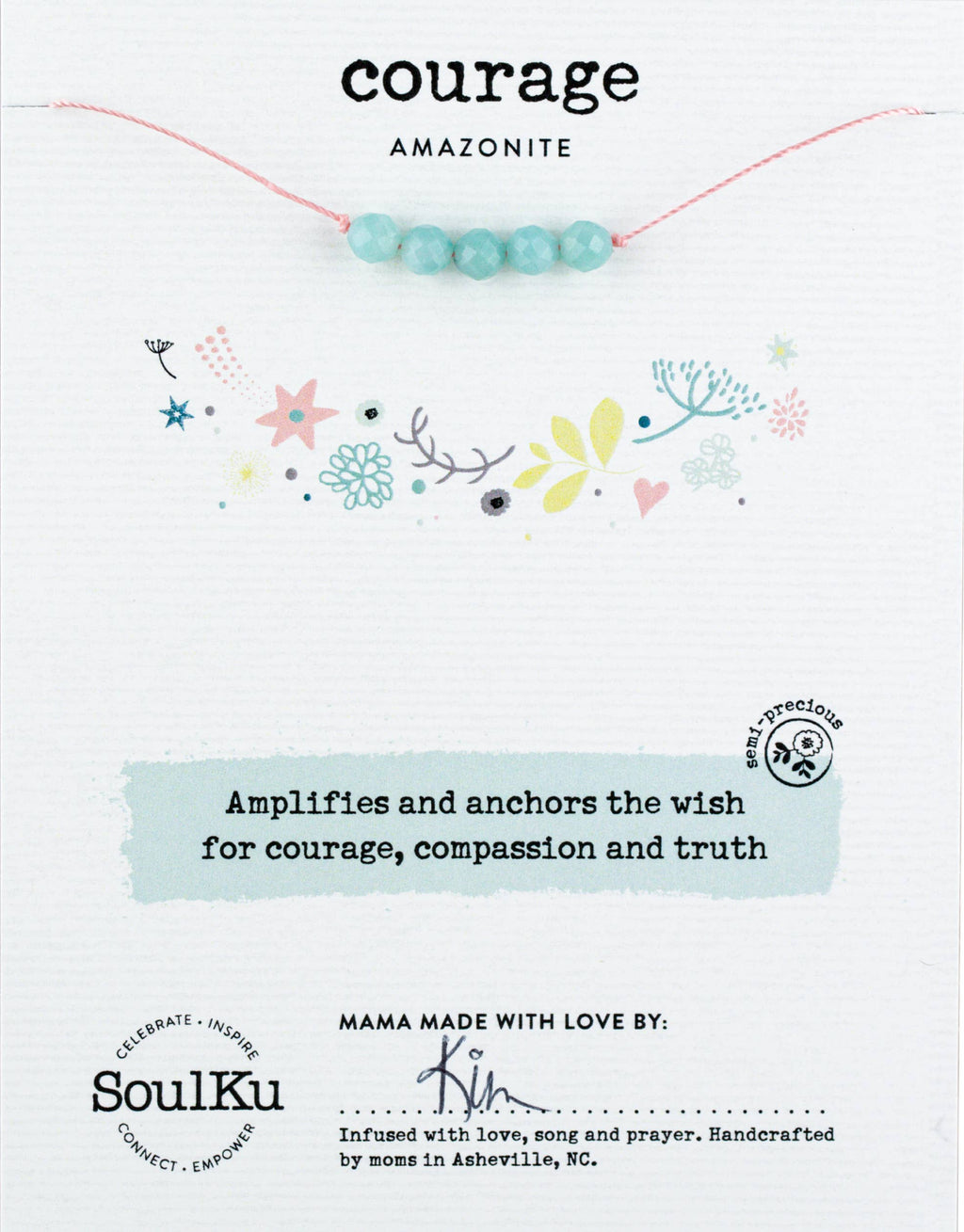 Amazonite Big Wishes Necklace for Courage - BW01