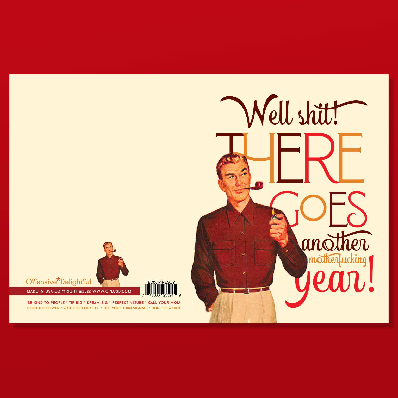 Pipe Man Greeting Card