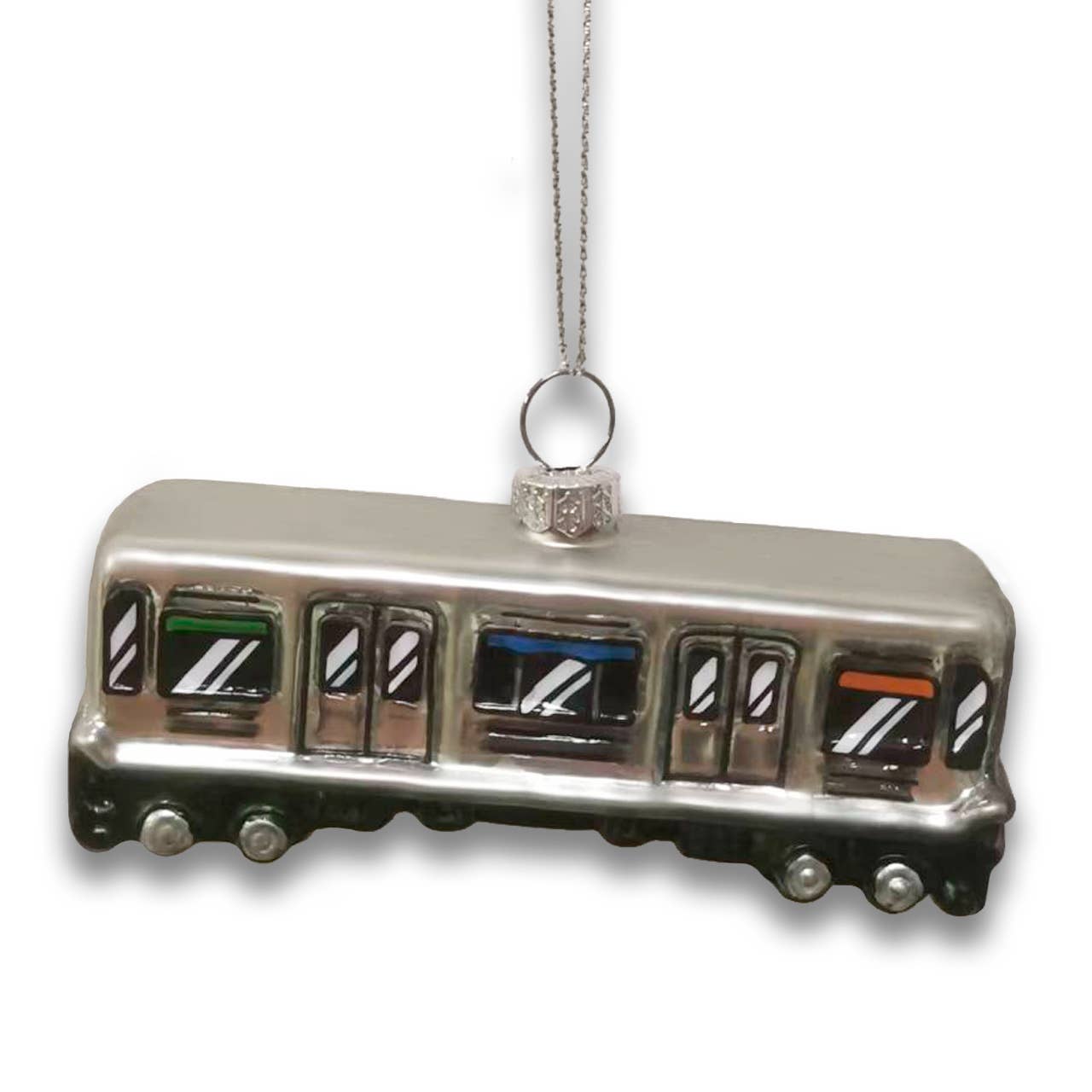 Elevated Train Blown Glass Ornament