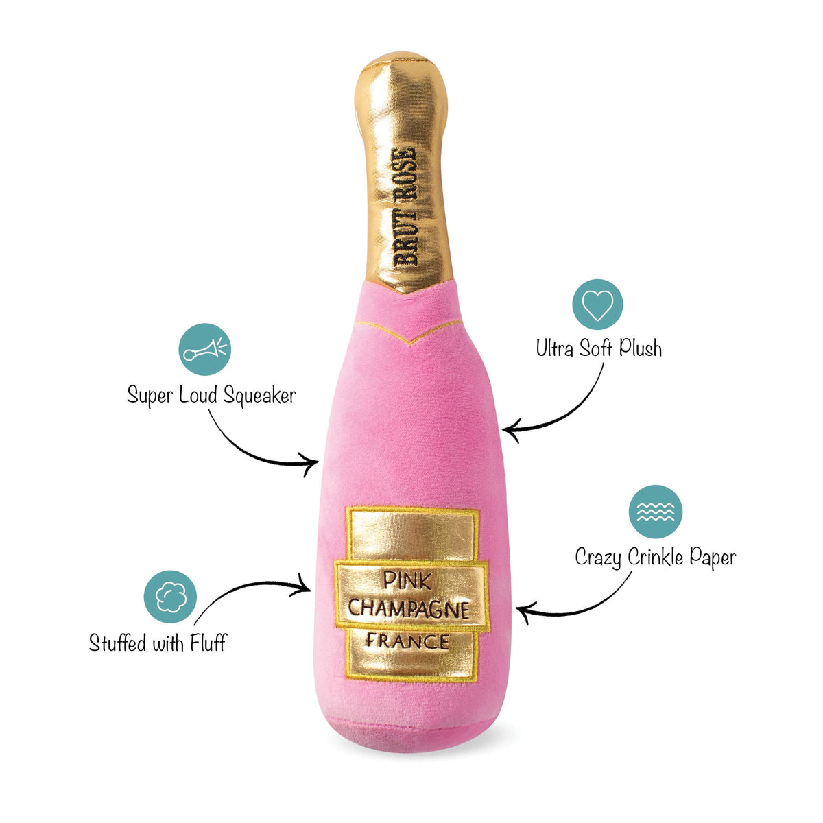 MUTT ROSE CHAMPAGNE PLUSH DOG TOY