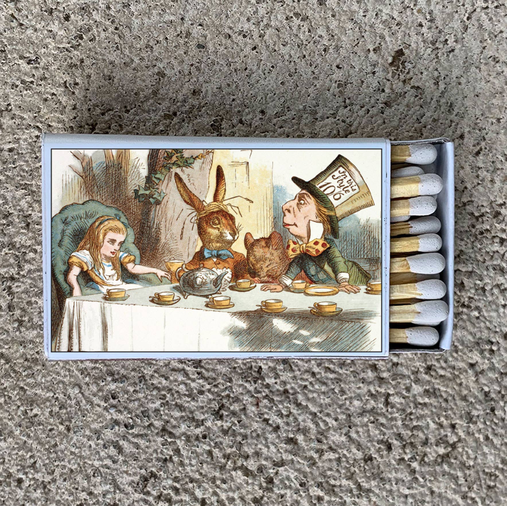 Alice in Wonderland at the Tea Party Matchbox • Candle Acc