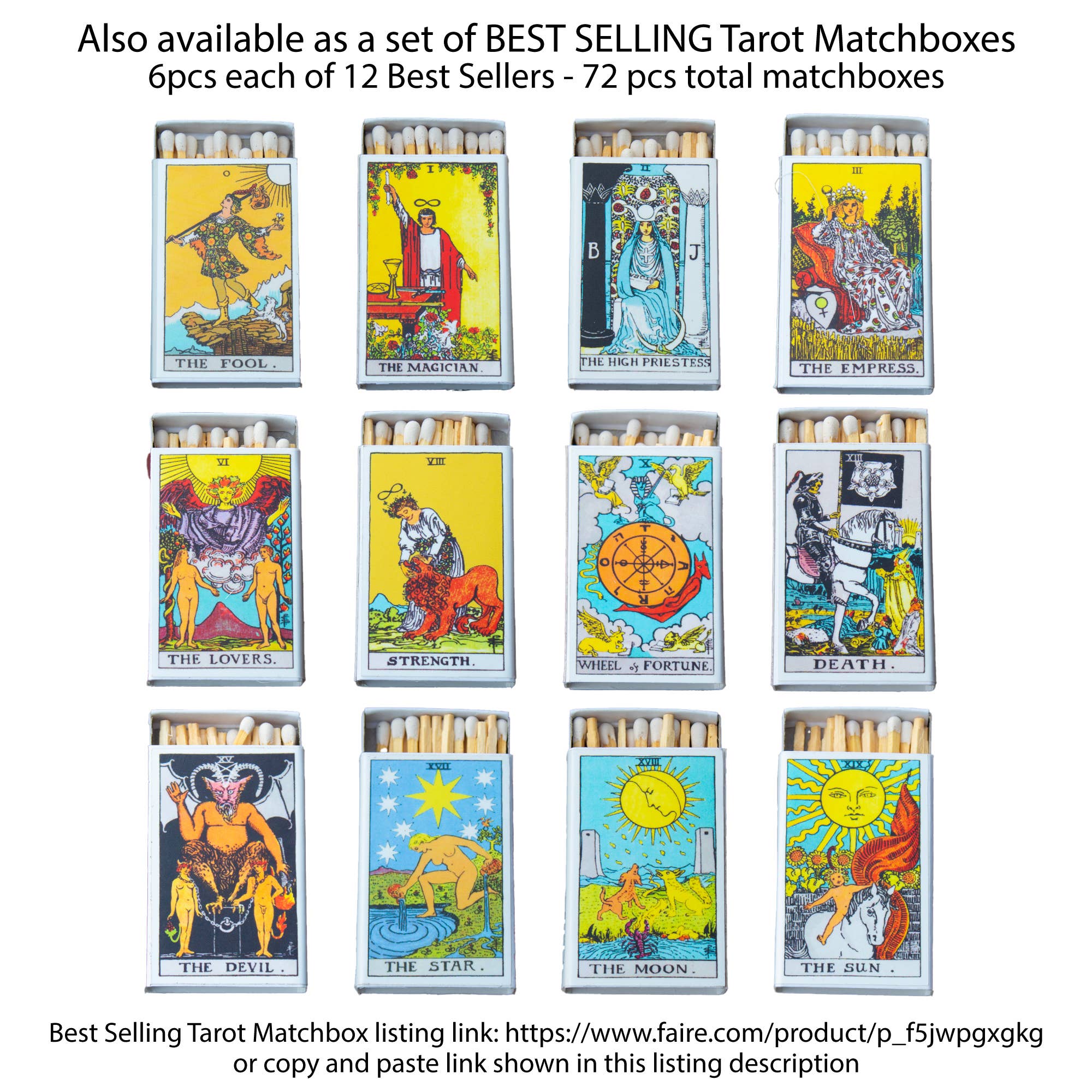 Matches • Tarot Star • Home Decor for Candles and Incense