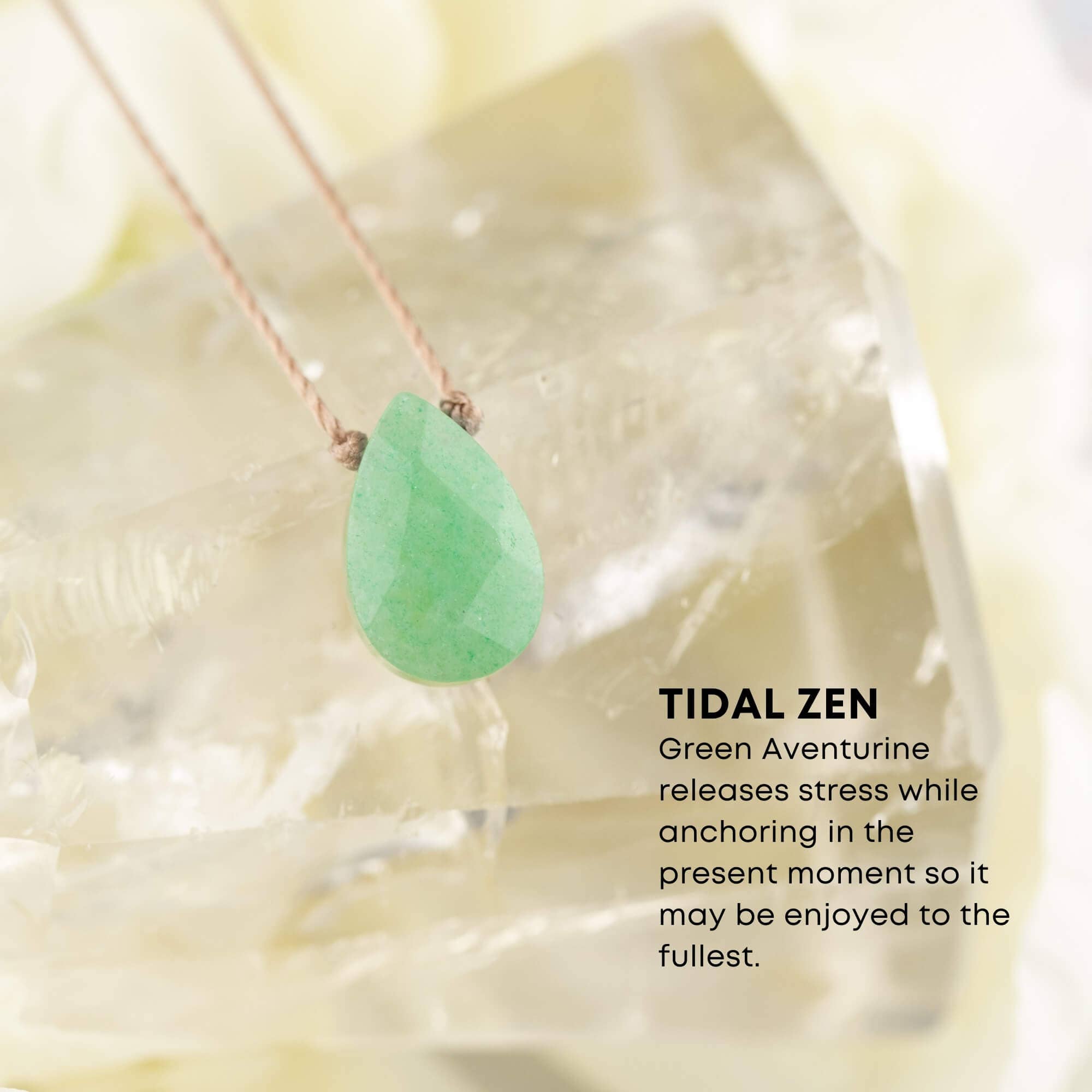 Green Aventurine Blissful Beach Necklace for Tidal Zen