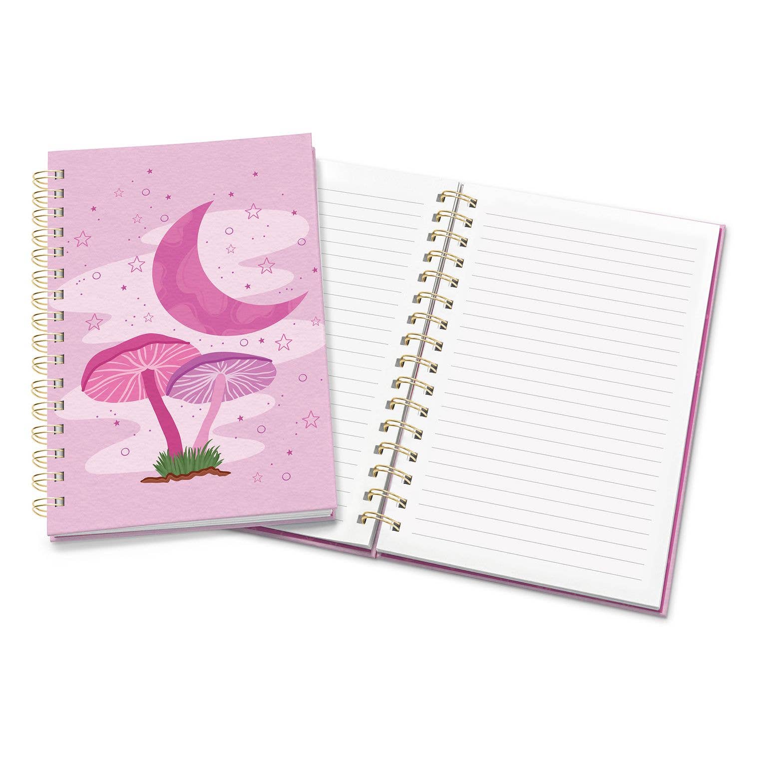 Moonlit Mushrooms Medium Spiral Notebook