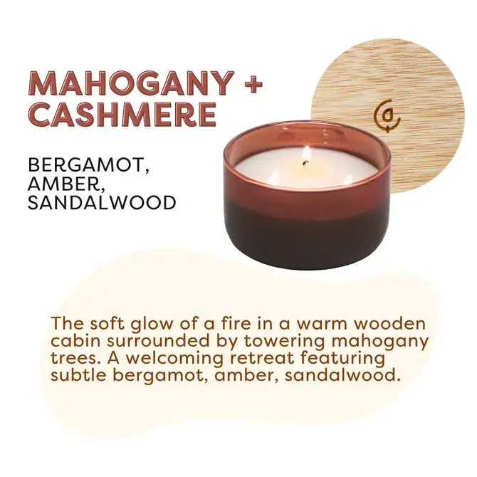 Mahogany + Cashmere - 7 Ounce Three Wick Soy Candle