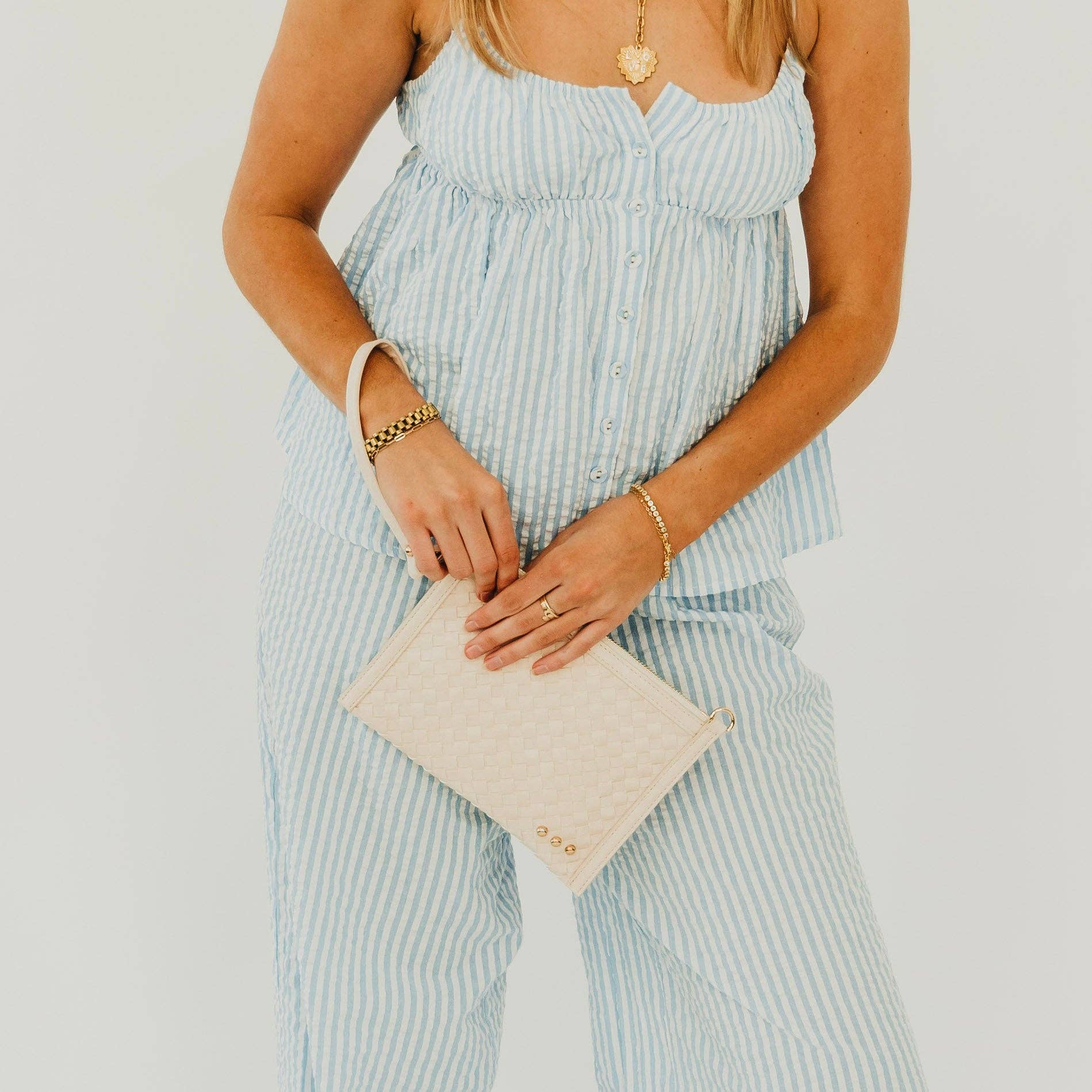 Veda Woven Crossbody and Clutch Bag