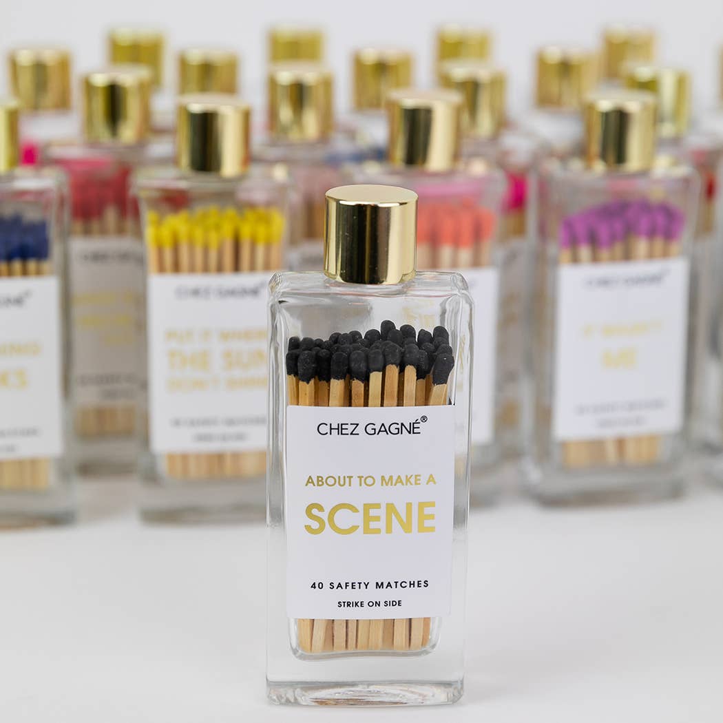 About To Make A Scene Matches - Glass Bottle Matchsticks Black