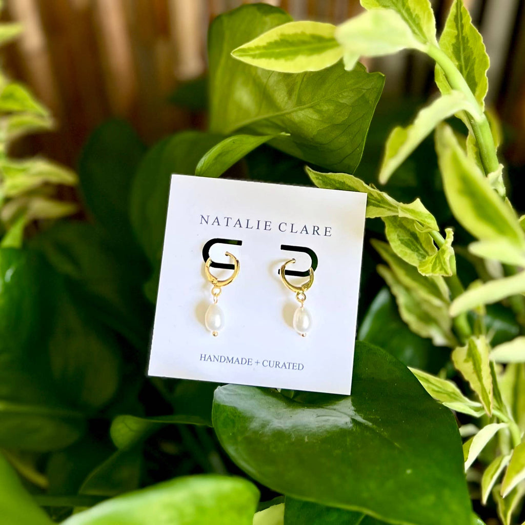 Pearl Hoop Earrings 