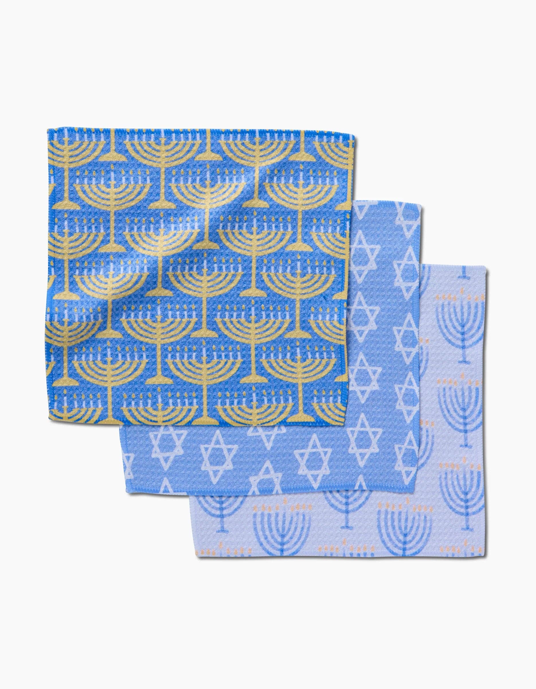 Hanukkah Lights Dishcloth Set