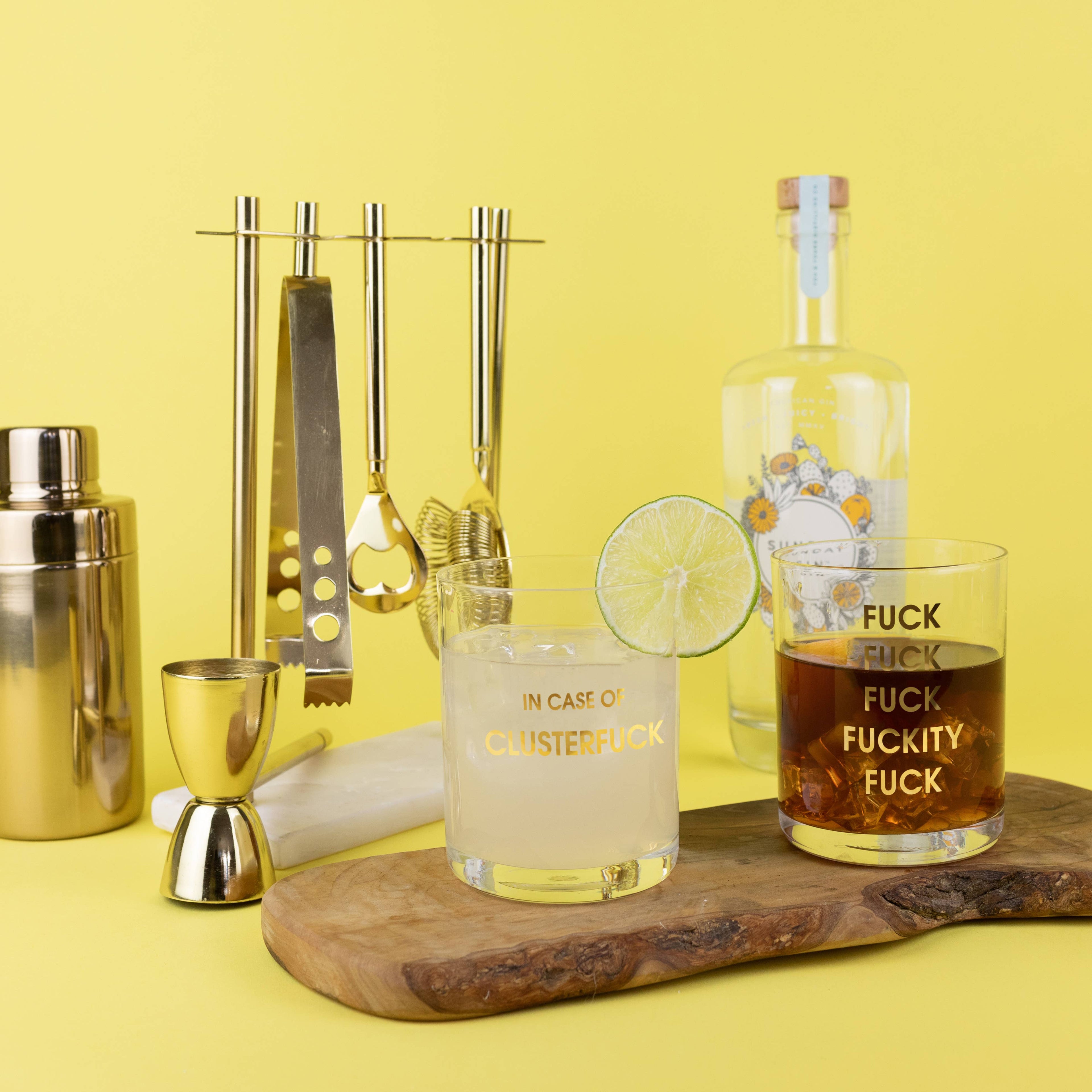 In Case of Clusterfuck Rocks Glass