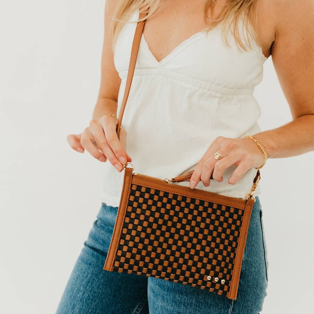 Veda Woven Crossbody and Clutch Bag