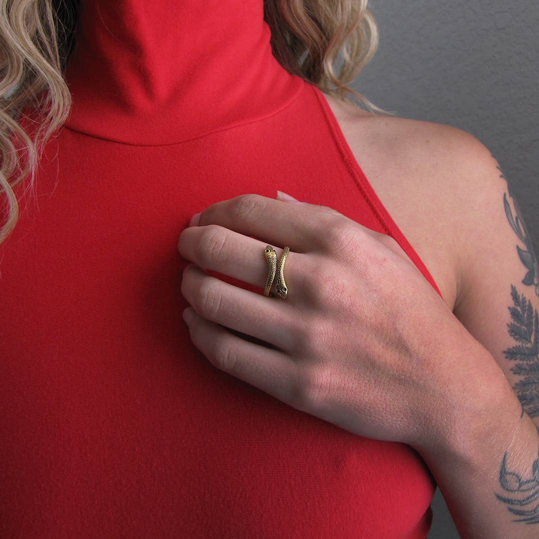 Gold Snake Ring: Carded