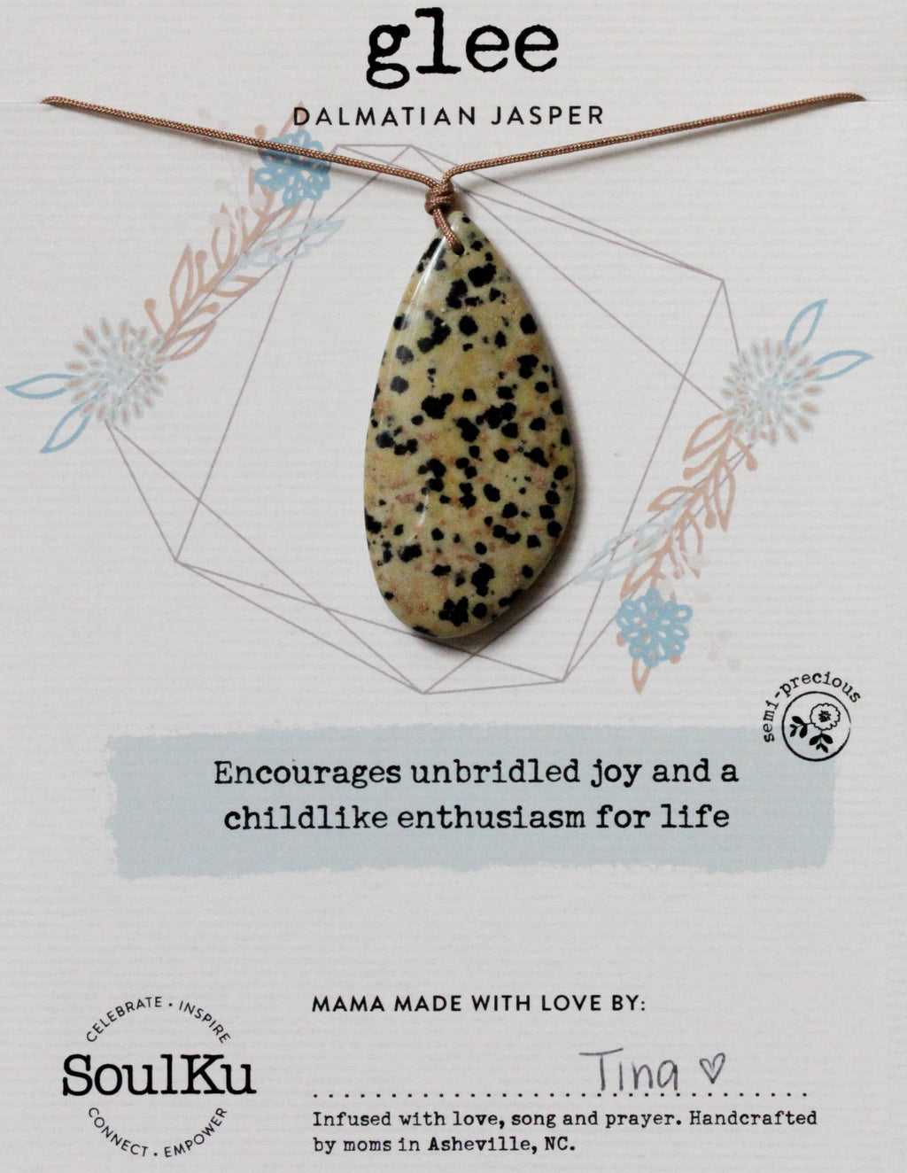 Dalmatian Jasper Touchstone Necklace for Glee - TCH12
