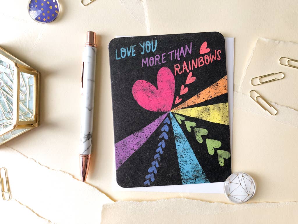 Love You Rainbows Blank Card