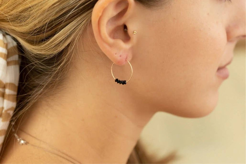 Spinel Gold Hoop Earrings for Believe - GHOP02