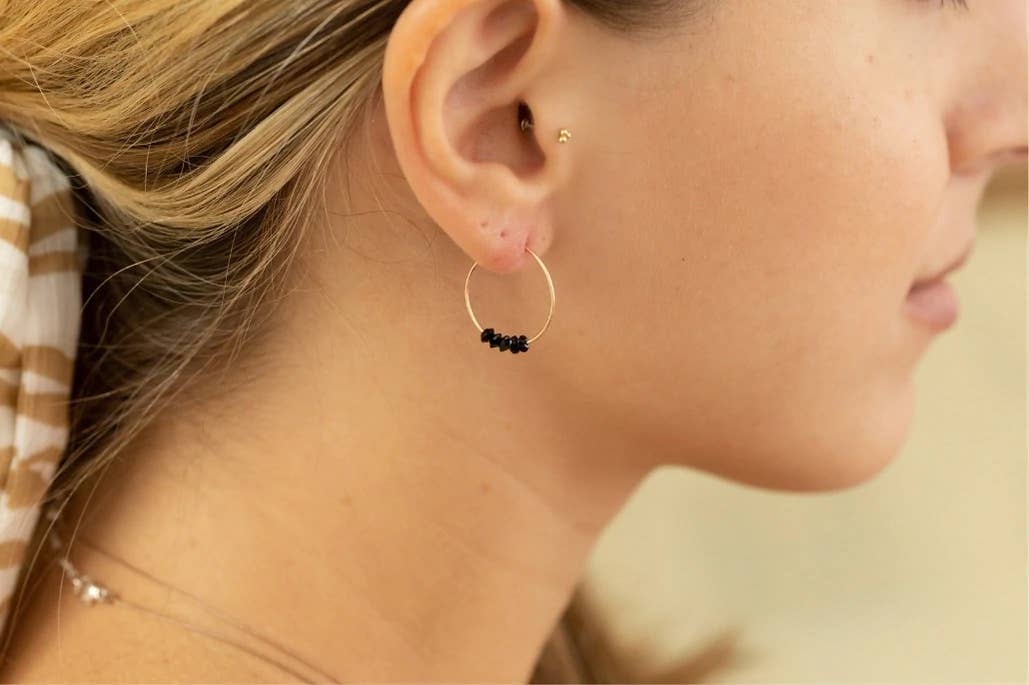 Spinel Gold Hoop Earrings for Believe - GHOP02