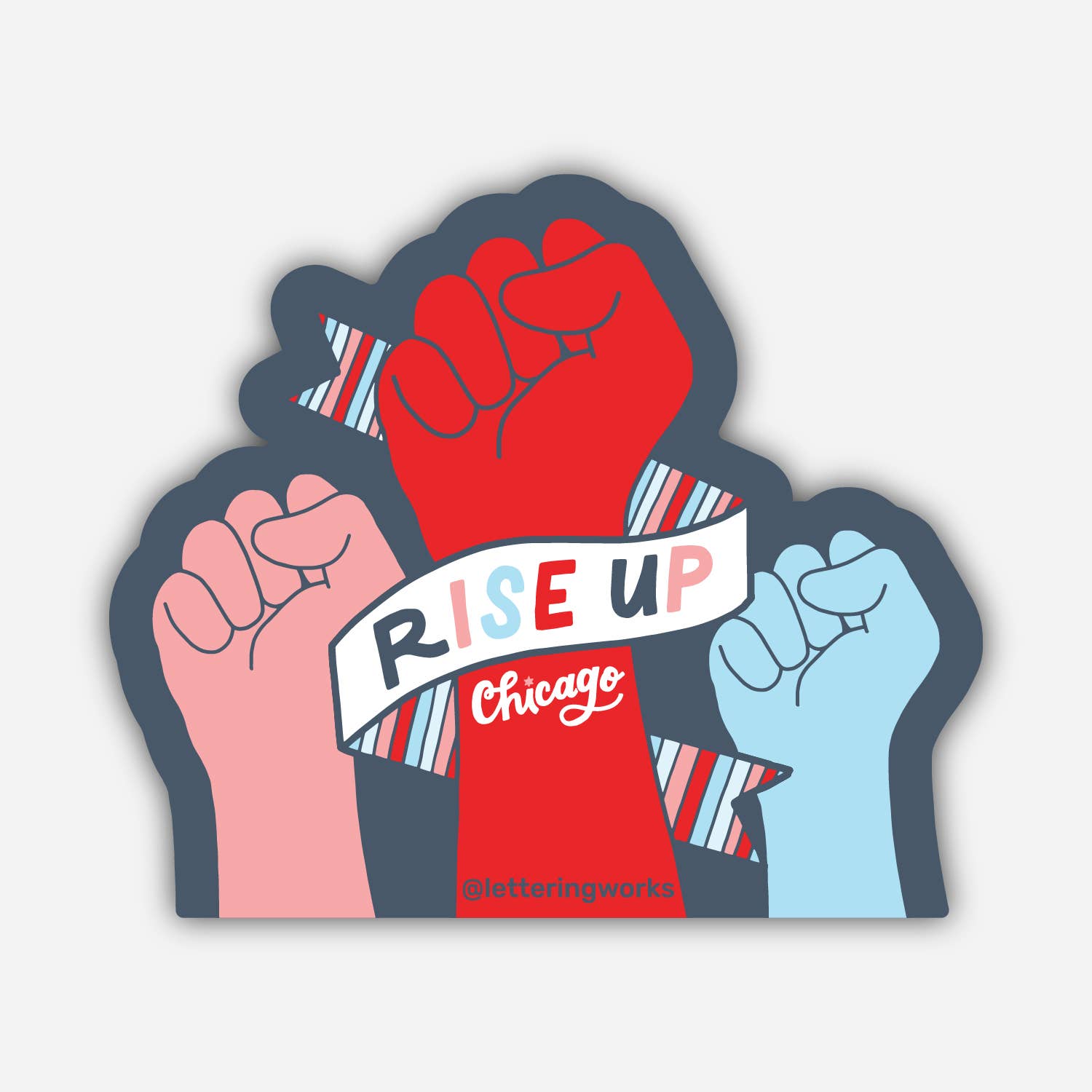 Rise Up Chicago Activism Vinyl Sticker