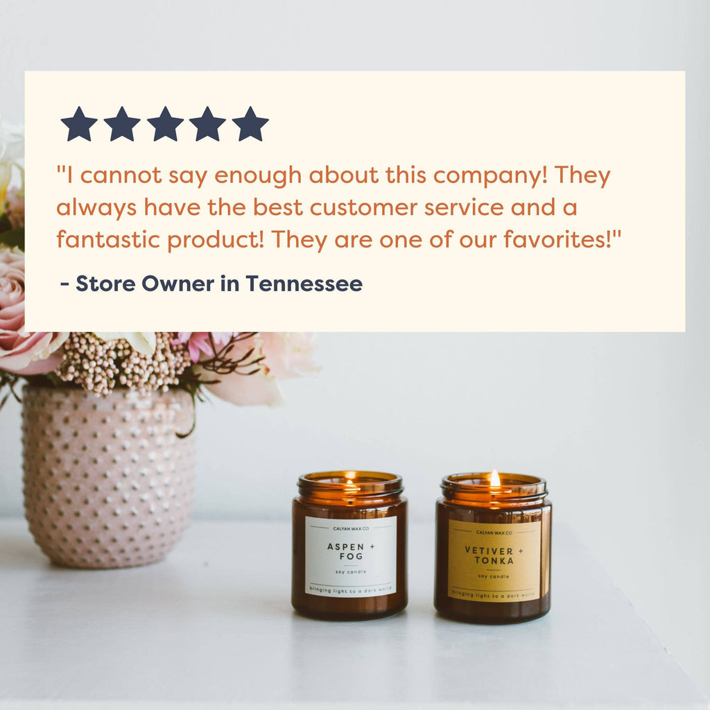 Oakmoss + Amber - Mini Amber Jar Soy Candle