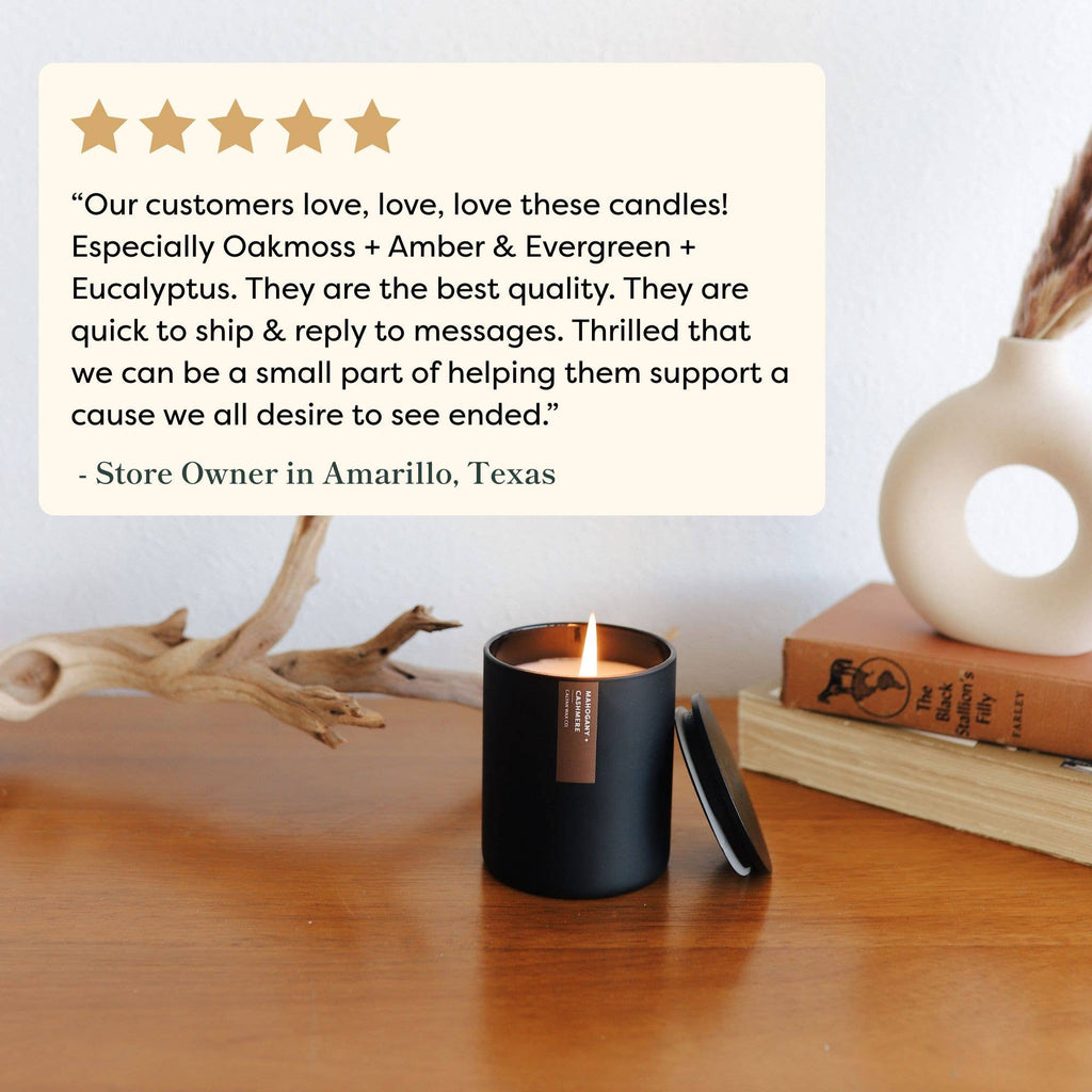 Smoke + Leather - Matte Black Tumbler Soy Candle