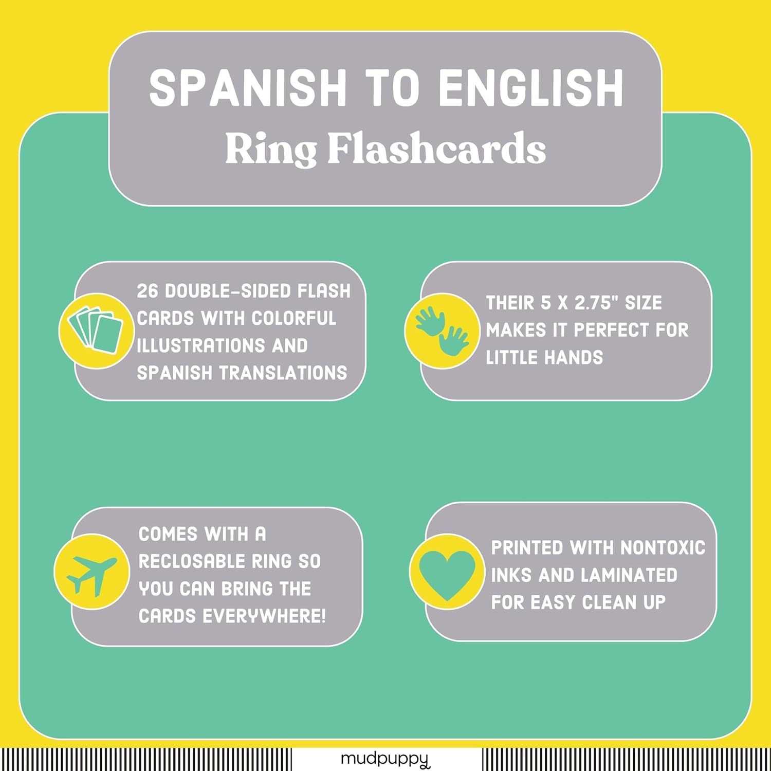 Ring Flash Cards - Spanish to English