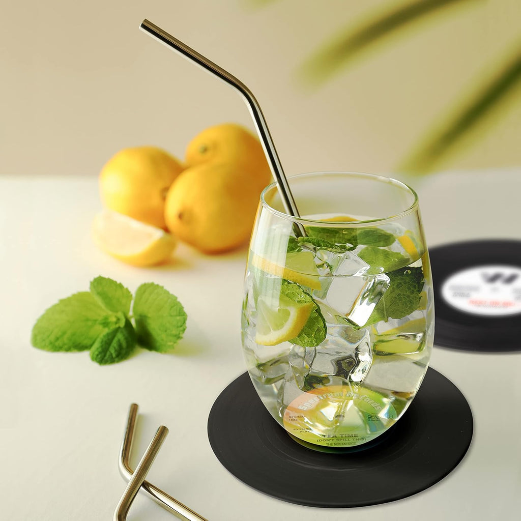 Retro Vinyl Set of 12 Coasters