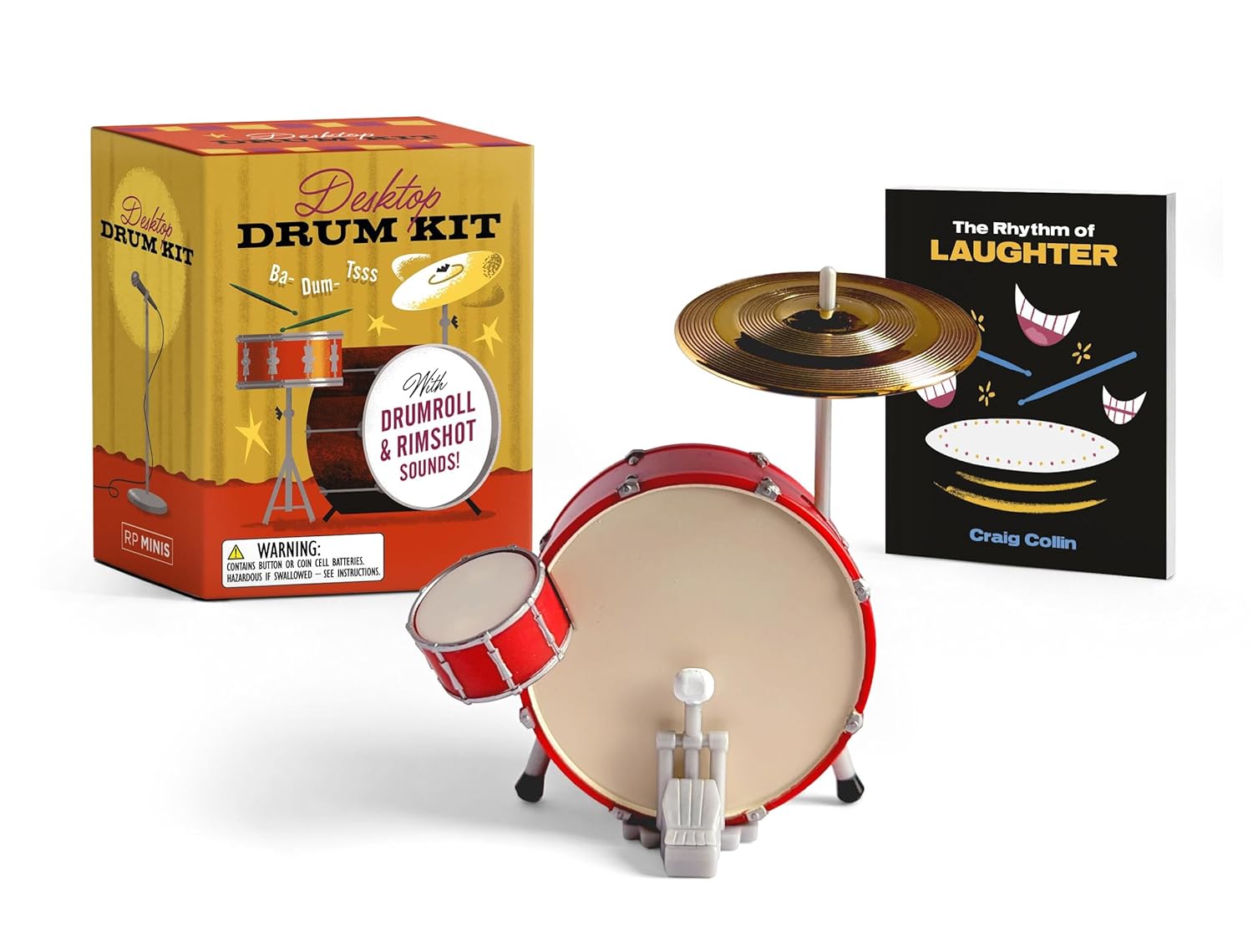 Desktop Drum Kit: With Drumroll and Rimshot Sounds!