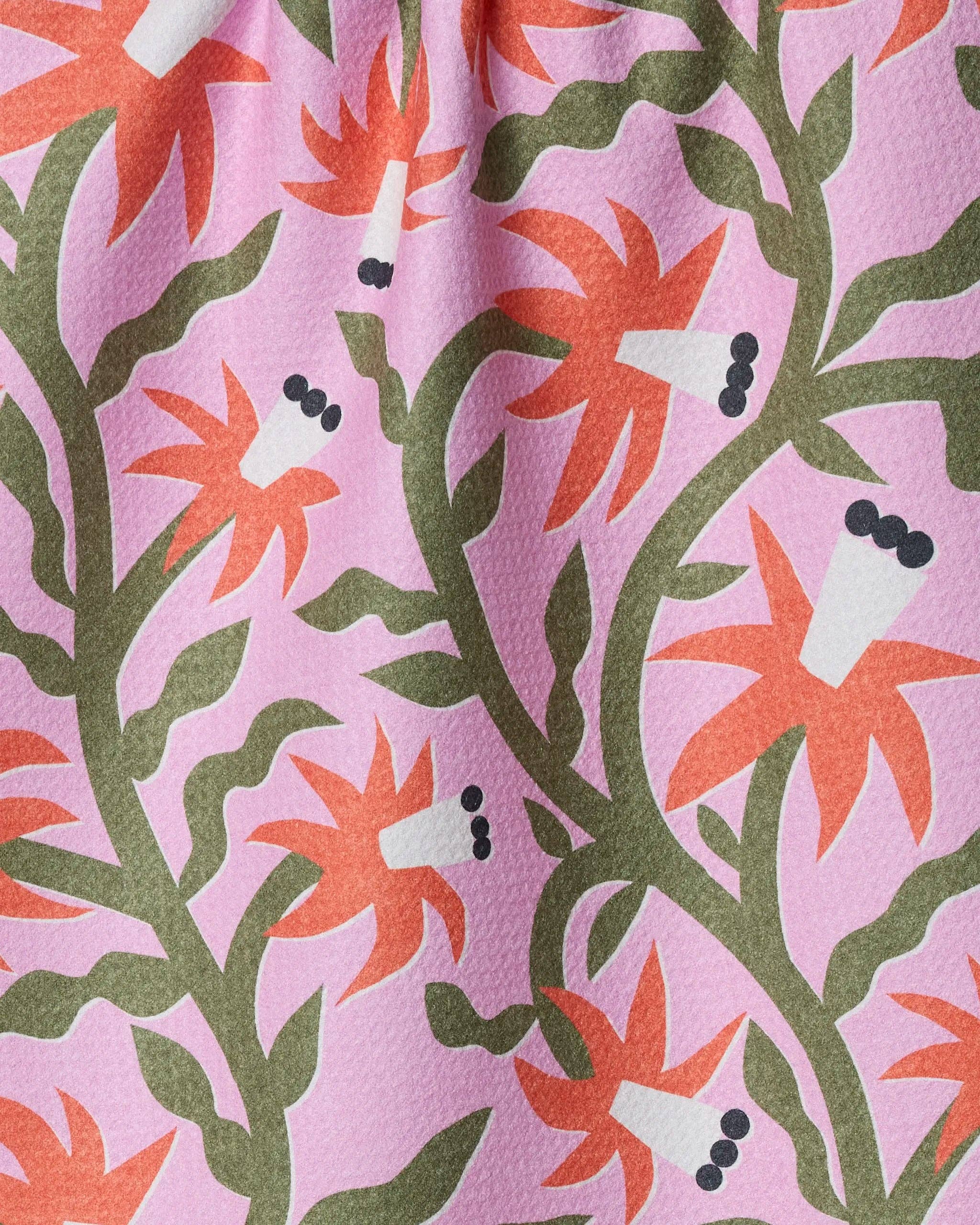 Graphic Flowers Tea Towel