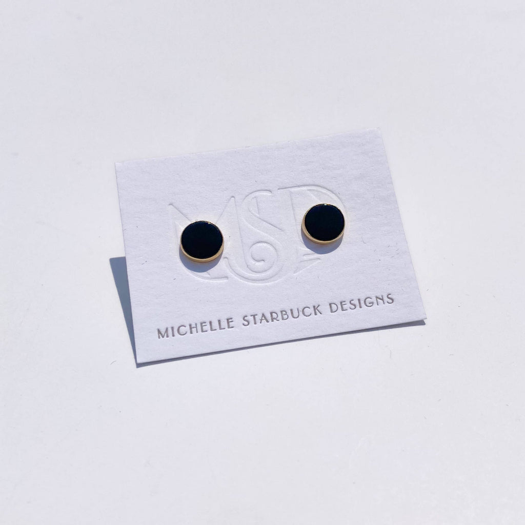 Onyx Circle Studs