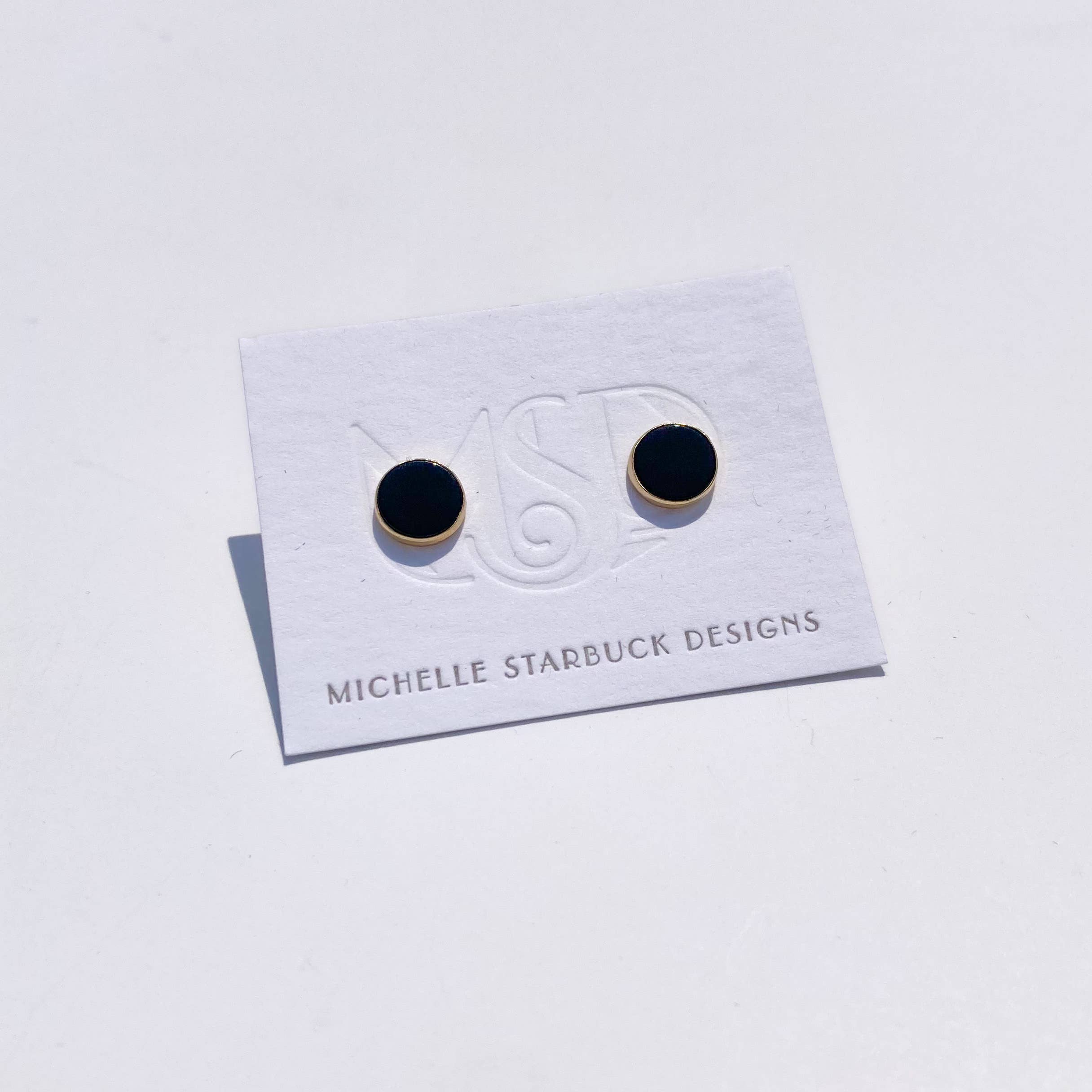 Onyx Circle Studs