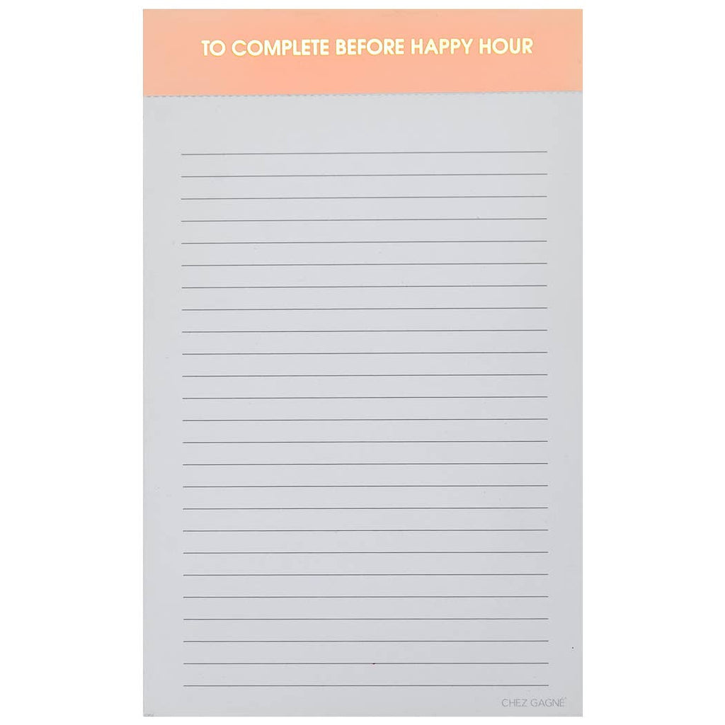 To Complete Before Happy Hour Notepad - Pink