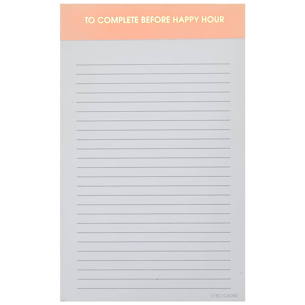 To Complete Before Happy Hour Notepad - Pink