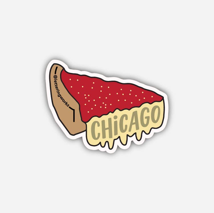Mini Chicago Deep Dish Pizza Vinyl Sticker