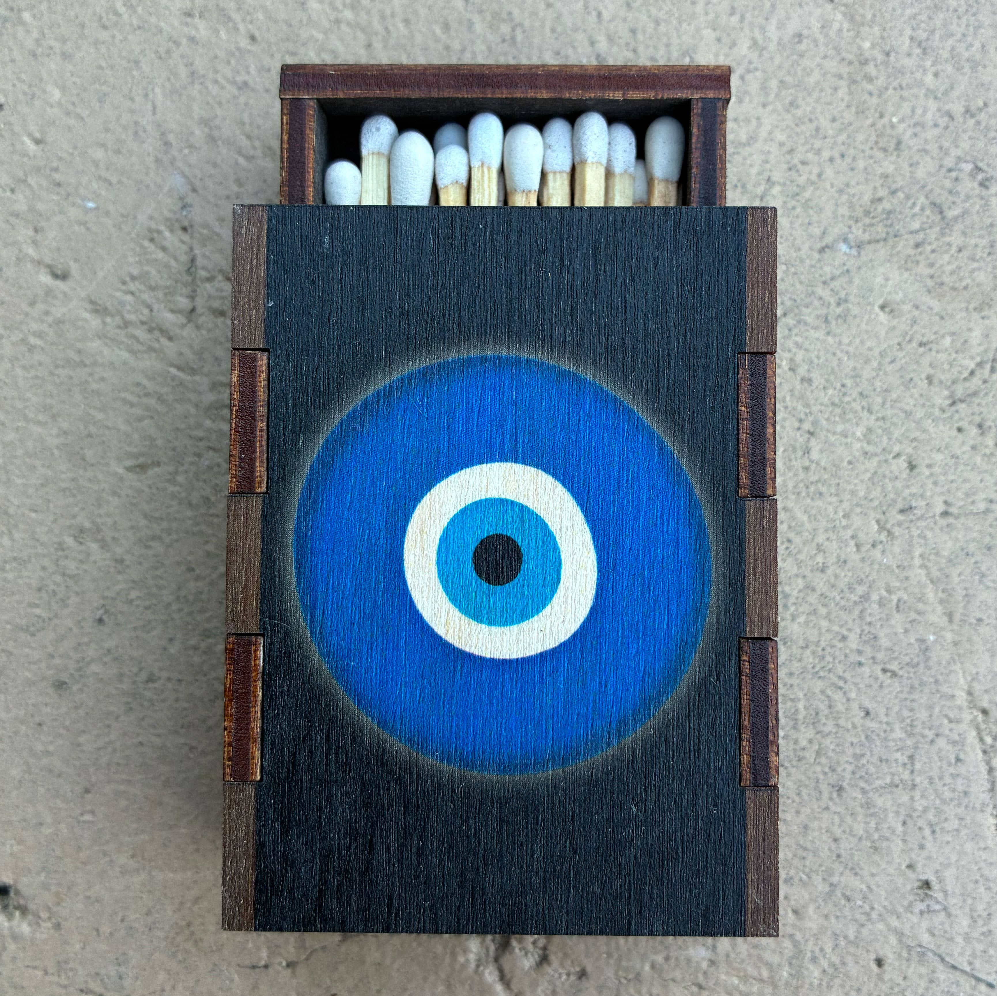 Matches • Evil Eye Wooden Matchboxes• Home Decor for Candles