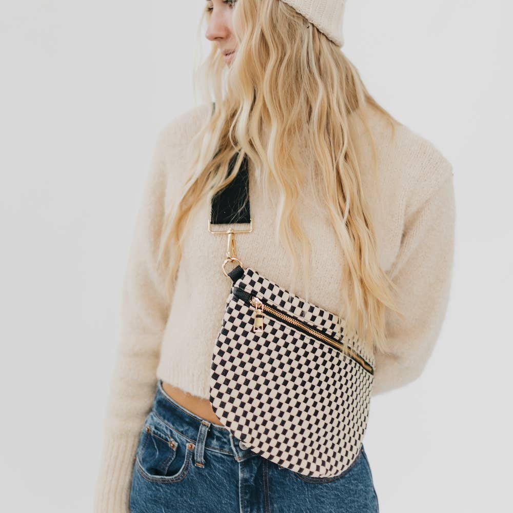 Westlyn Woven Bum Bag Checkered Black
