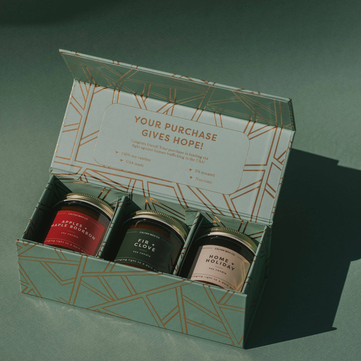 Holiday Gift Set - Mini Amber Jar Candles - 3 Pack
